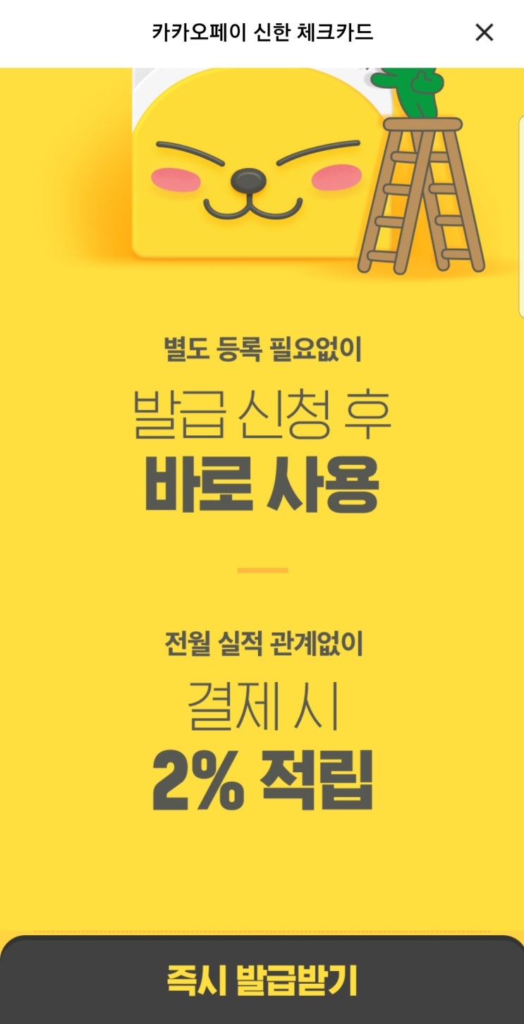  카카오페이 신한 체크카드 주의점