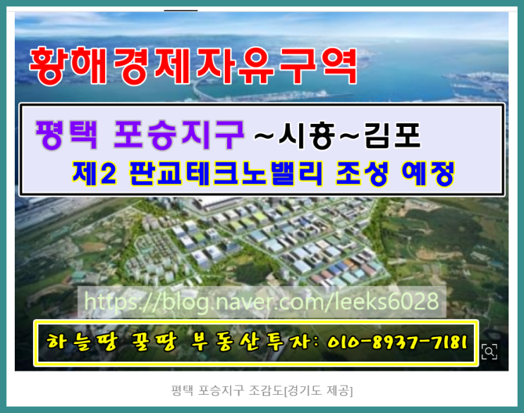  제2 판교테크노밸리 조성 예정인 평택~ 시흥~김포( 미래자동차 클러스터 만들 예정 )