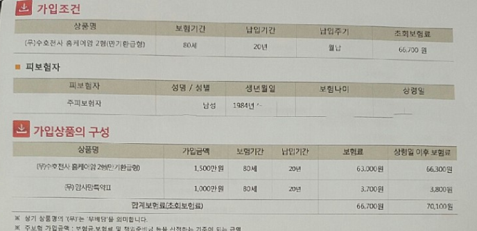 동양생명 수호천사 홈케어형 암보험 어떤가요?