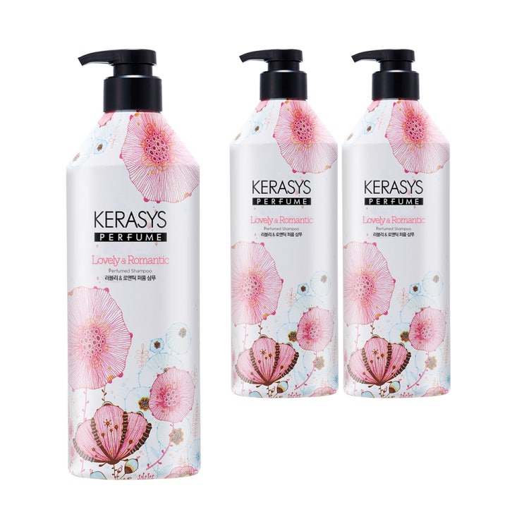  케라시스 러블리 앤 로맨틱 퍼퓸샴푸 꽃향, 605ml, 3개입 10,600원