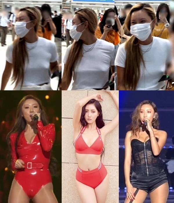  파격 노브라 화사 공항서 경호원도 눈치 힐끔 상체 모자이크 불쾌 뜬금