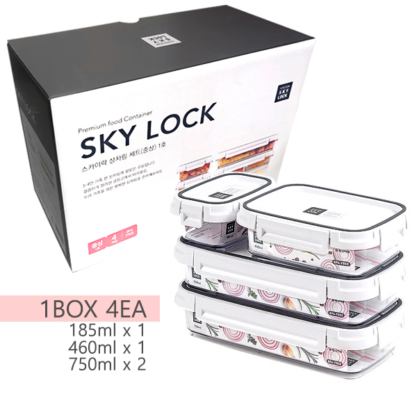  스카이락 상차림 세트 중상 (185ml 1ea, 460ml 1ea, 750ml 2ea : 총 4ea)