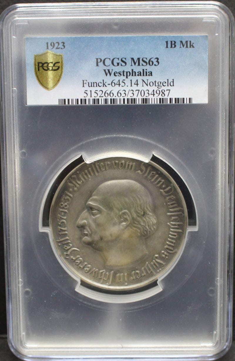 독일 1923년 1조 마르크 은도금 주화 미사용 PCGS 63등급 : 네이버 블로그