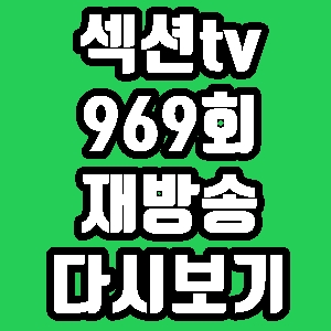 섹션TV 연예통신 박명훈 969회 재방송 다시보기 방송시간 편성표