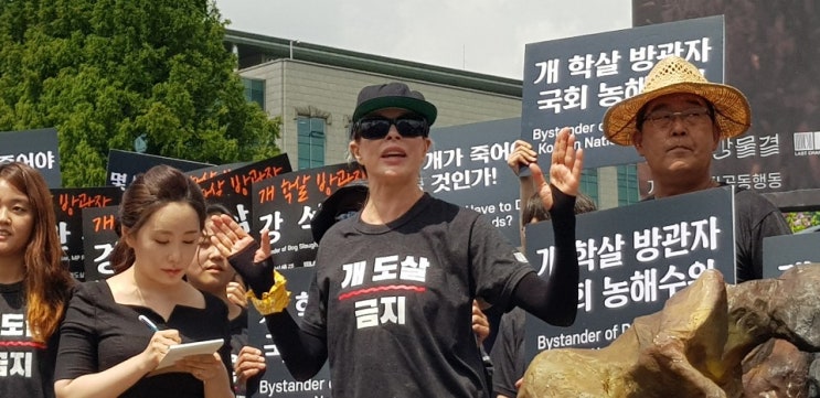  국회 앞에서 '복날추모행동'…"개들에게 필요한 건 눈물이 아닌 도움"