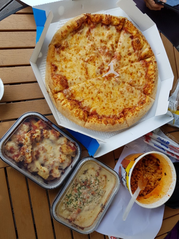  도미노 치즈폭포 피자,치킨퐁듀그라탕 후기