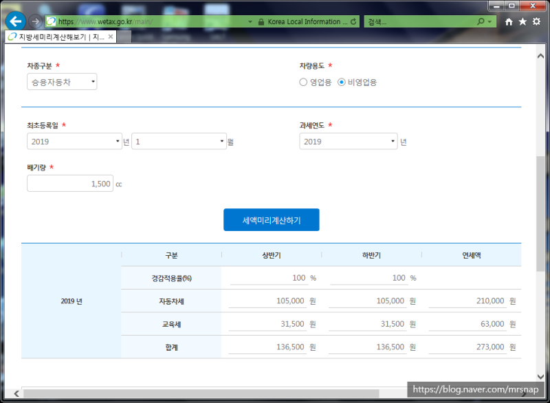 2500cc 자동차세