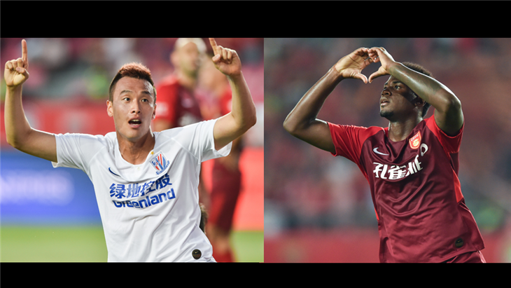  김신욱 중국데뷔전 1골 기록 영상 ,최강희 감독 상하이 선화 데뷔전 말컹  허베이에 1:2패. 2019년7월12일