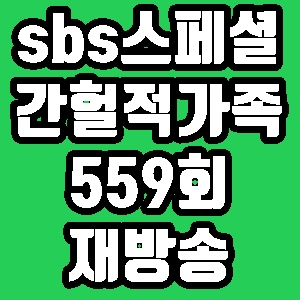 sbs스페셜 간헐적 가족 559회 재방송 다시보기 방송시간 편성표