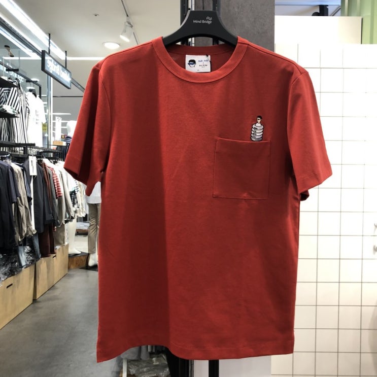  마인드브릿지 19 S/S 섭섭 콜라보 튜브와펜 포켓 세미오버 반팔티셔츠 MTTS3162