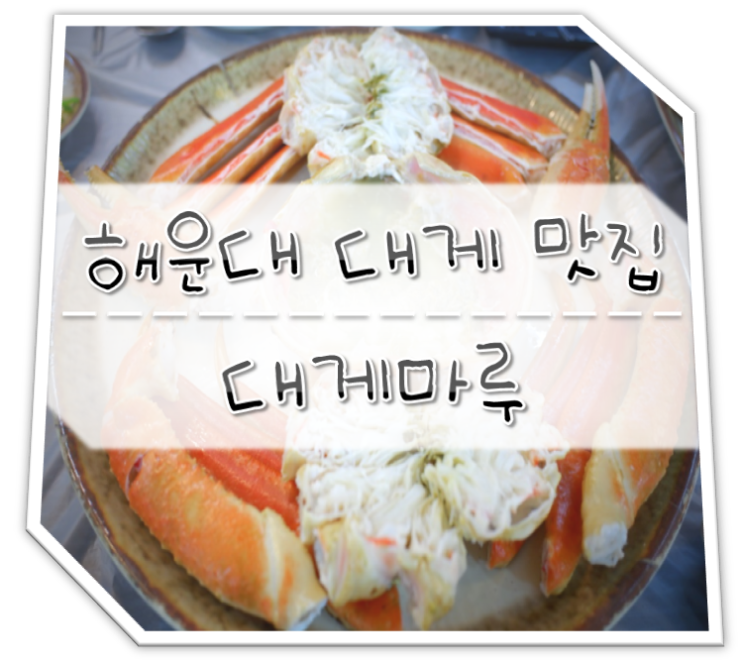  해운대 대게 맛집 대게마루 Feat.마루 is No.1