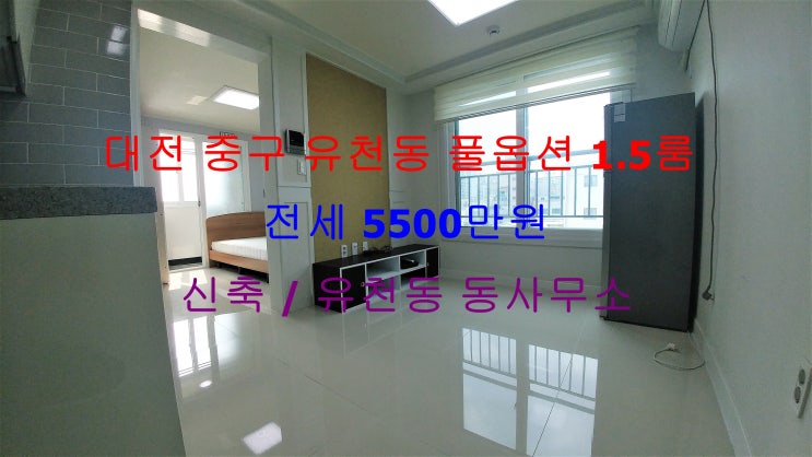  (대전 중구 유천동) 유천동 동사무소인근에 있는 구조이쁜 신축! 풀옵션 1.5룸 저렴한 전세 매물입니다 ^^