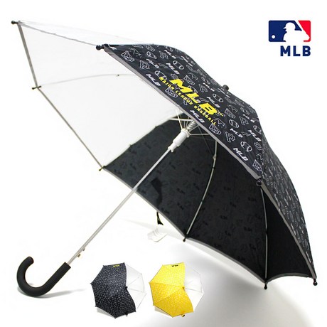  MLB MLB키즈 55로고패턴 3폭투명 아동우산(초등학생용) 아동우산
