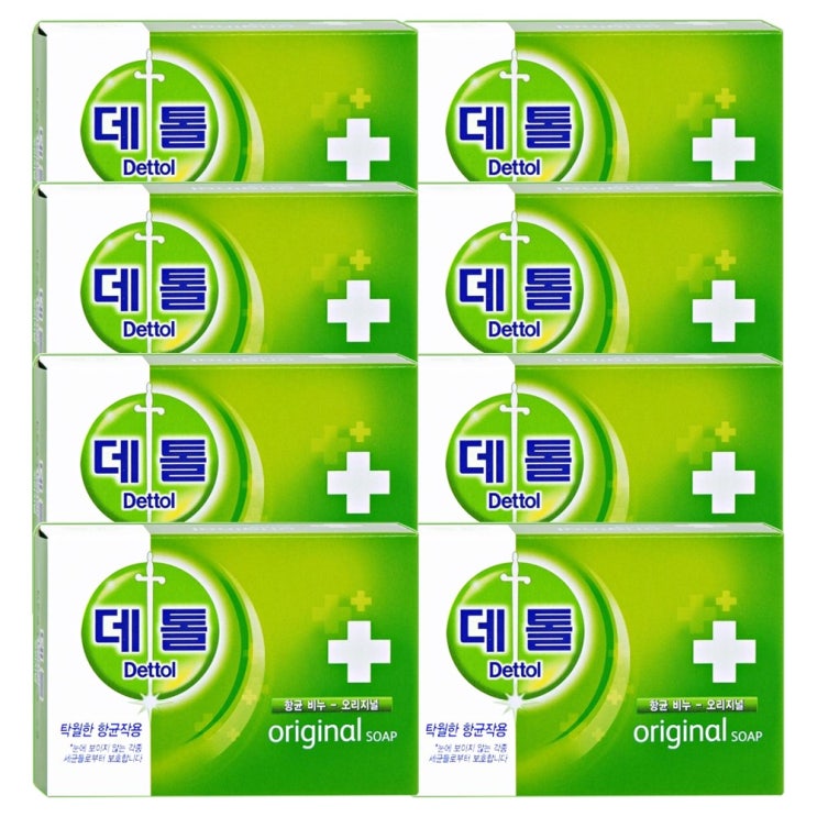  DettolSoap 데톨 항균비누 오리지널 95gx8개 목욕비누, 28oz, 1팩