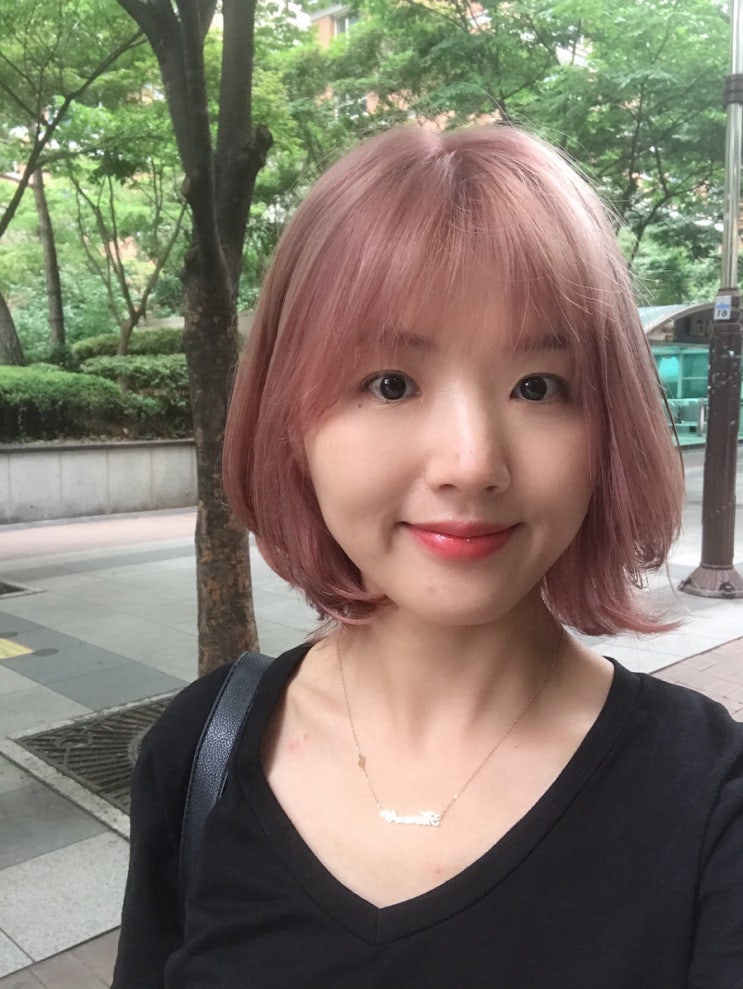  목동 미용실 :: 보그헤어 행복한백화점점 / 꼼꼼한 제이 팀장님 / 첫 탈색 후, 핑크염색, 허쉬컷