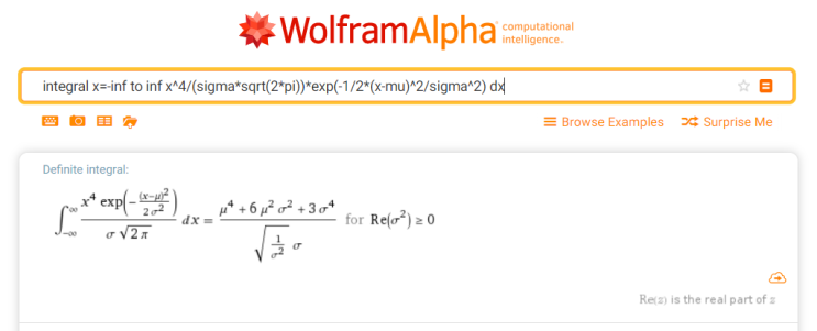  정규 분포 확률 변수 X: E(X^2)와 V(X^2)