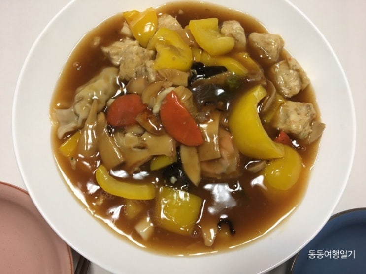  린찐누룽지탕 맛있게 끓이기(feat.아임닭 닭가슴살 큐브)