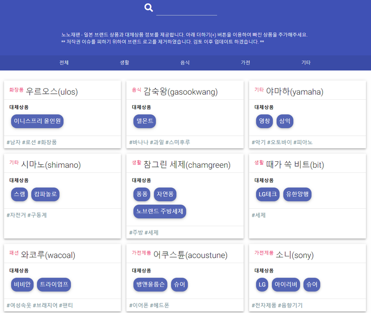  일본 제품 불매 운동과 관련하여...