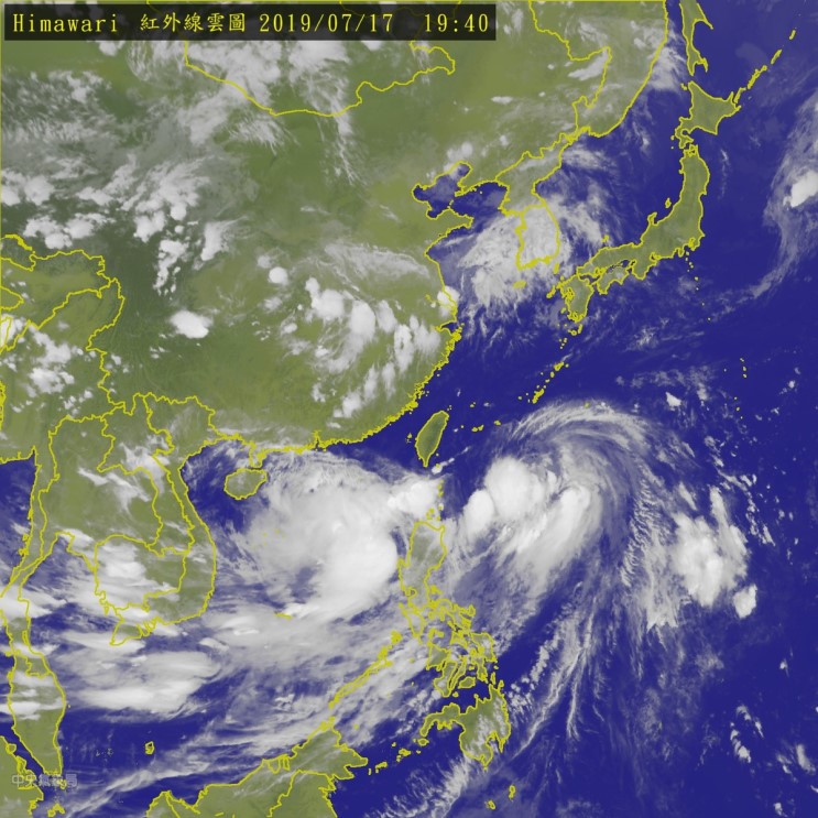 대만으로 태풍 다나스(DANAS)가 북상 중 타이페이 현지 상황과 대만 기상청 발표 태풍경로