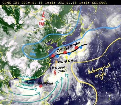  제 5호 태풍 다나스(DANAS) 한반도 향해 북상 중, 내일부터 직접영향 예상