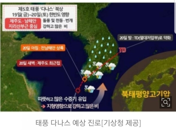  제5호  태풍 다나스가 옵니다...(7.20.12:00 소멸)