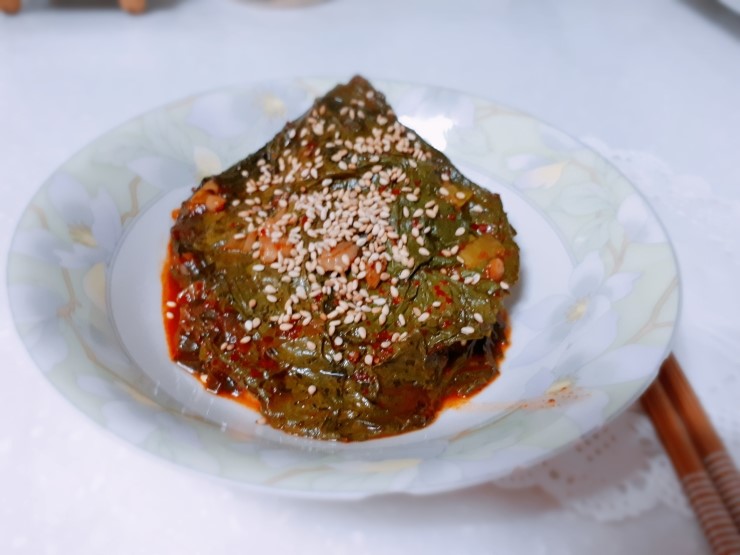  간단하게 만들어 본 깨잎찜 