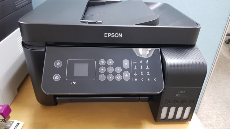 엡손 무한잉크 프린터 복합기 L5190, 인쇄+스캔+복사는 기본 팩스까지.