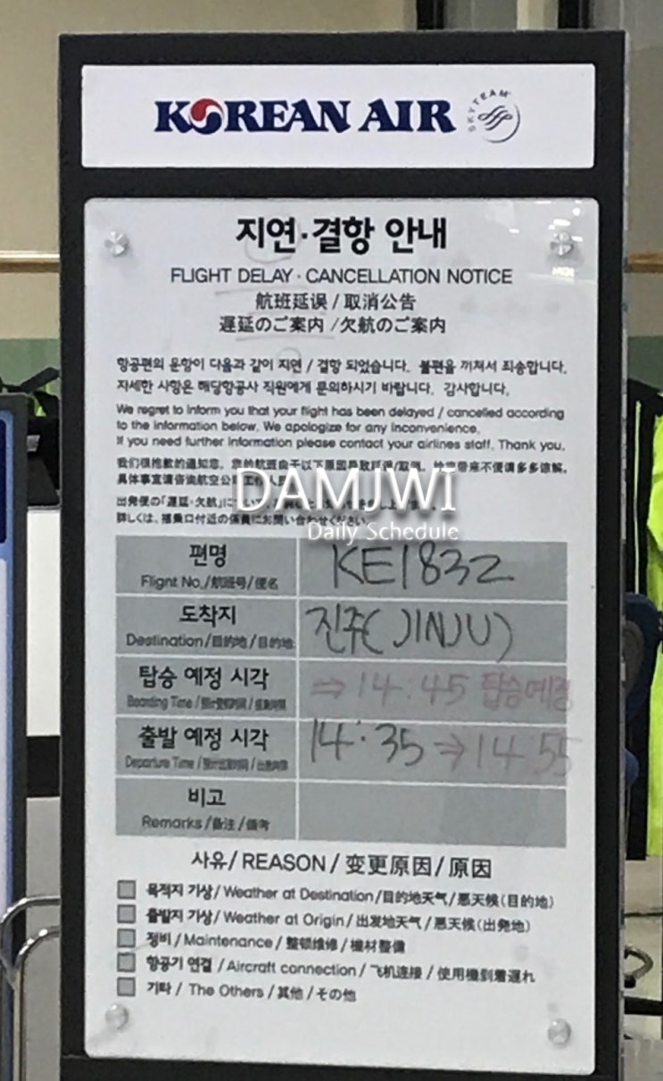  제주공항(제주도) 탈출 이야기 7월 19일
