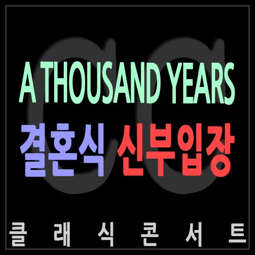 결혼식 신부 입장곡, 트와일라잇 OST 『A THOUSAND YEARS』 라이브 BGM으로 영화 주인공 되어보자 