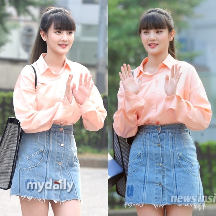  [여자아이들민니얼킨데님스커트]UL:KIN COLLECTION LABEL_ROUND POCKET DENIM MINI SKIRT