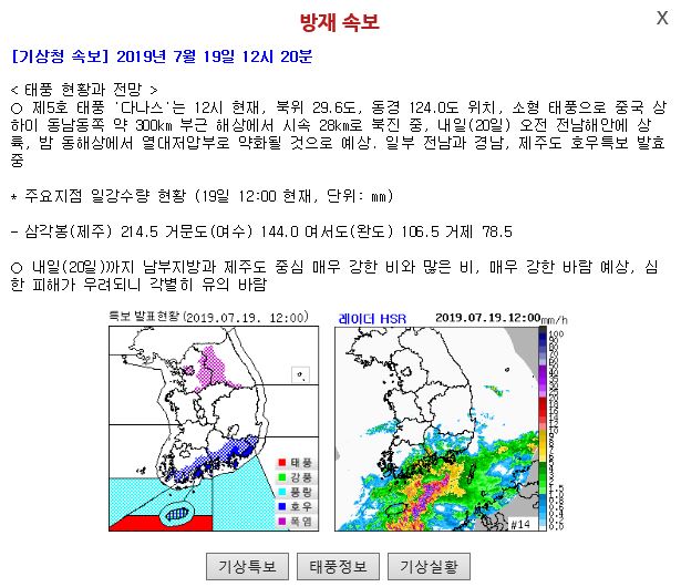 [날씨/태풍정보] 태풍 '다나스' 북상, 현재 위치와 한반도 예상경로