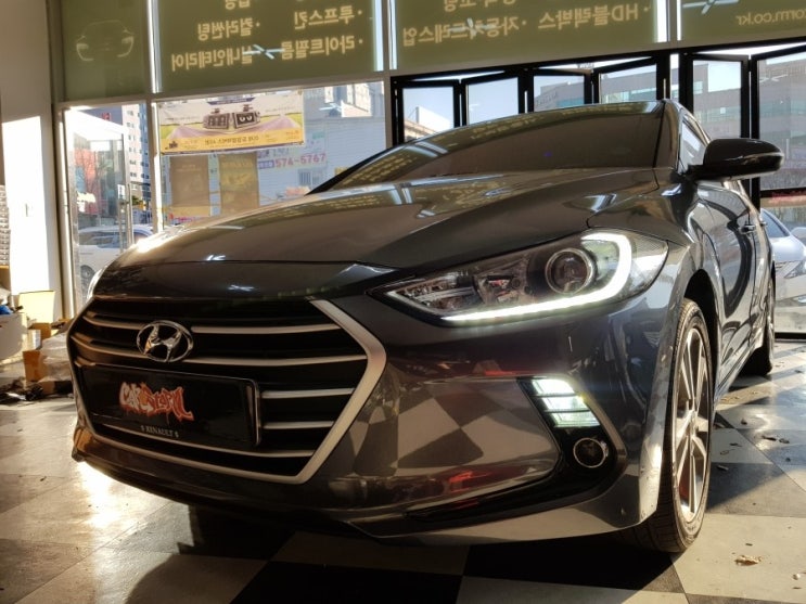  광주 아반떼AD 데이라이트 LED 주간주행등 DRL 장착~!