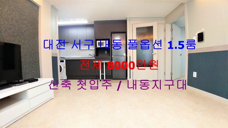  (대전 서구 내동) 내동지구대 인근에 있는 신축 첫입주! 풀옵션 1.5룸 전세 매물입니다 ^^