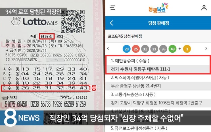  로또 868회 당첨번호, 1등 당첨 지역은 도대체 어디?
