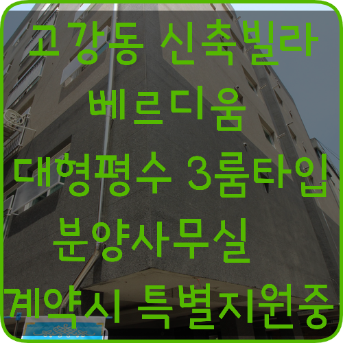  베르디움 고강동신축빌라 전세와매매 2개단지형으로 만나보아요[직분양]