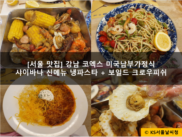  코엑스 미국남부가정식 샤이바나 신메뉴 냉파스타 도전!