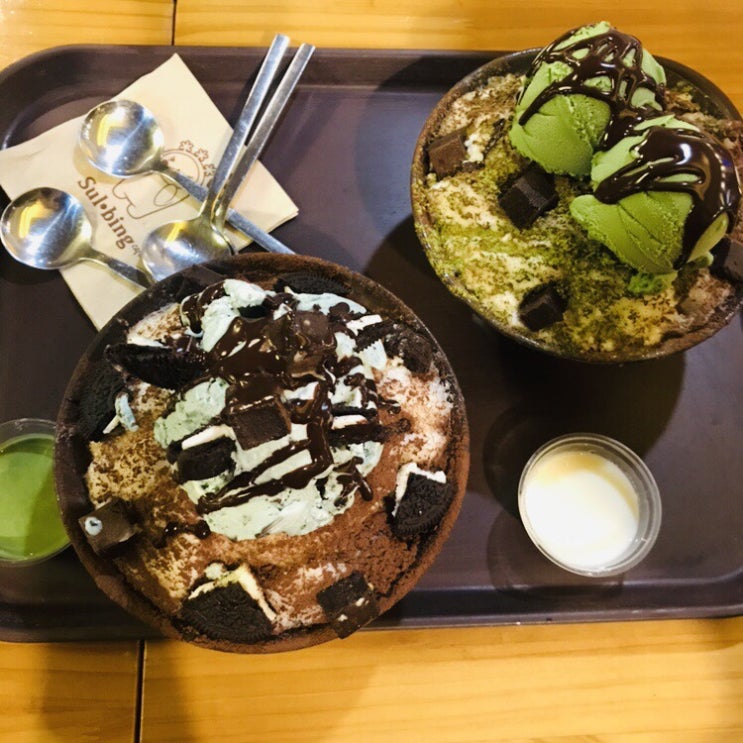  [신림동/설빙 신림2호점] 사람이 덜 붐비지만 아쉬웠던 신림 설빙, 민트초코빙수와 그린티초코설빙 후기