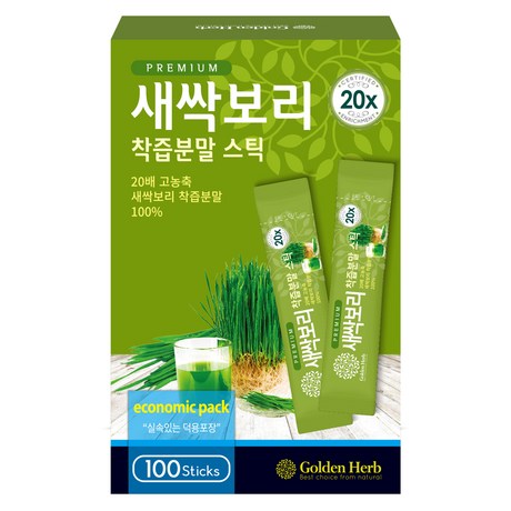  골든허브 프리미엄 새싹보리 착즙분말 스틱, 1g, 100개입