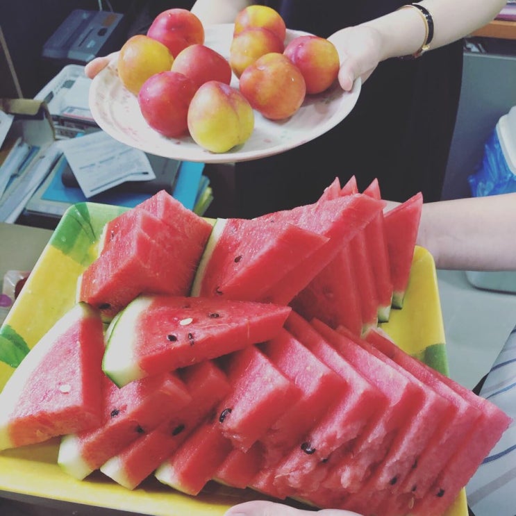  (광주미용학원) 보니따미용학원 :: 초복 수박자두파티! (광산구미용학원)(첨단맛집)(첨단미용학원)