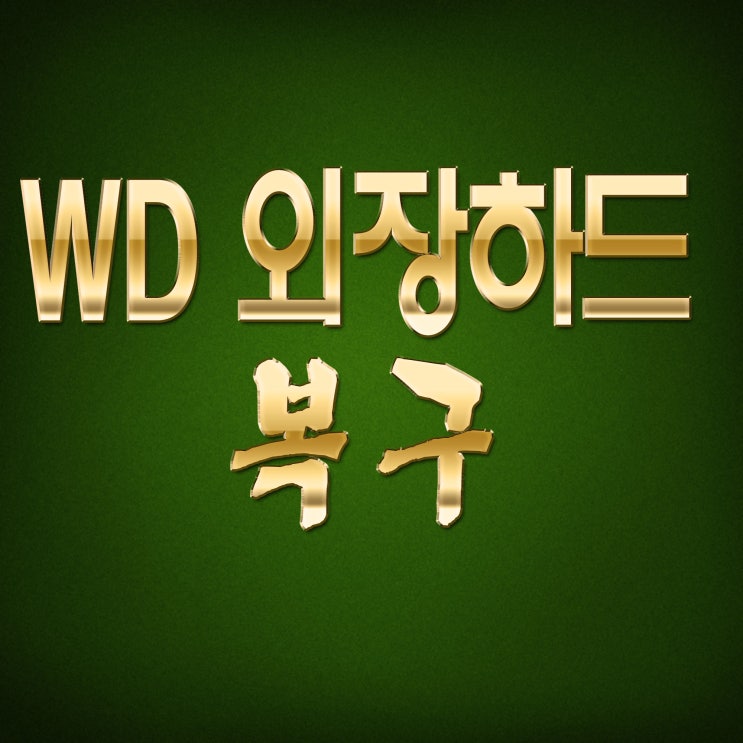  wd 외장하드복구 디스크 접근불가