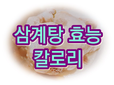  삼계탕 효능 칼로리 알고 몸보신하세요^^