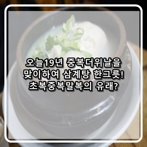  초복중복말복 삼복유래와 오늘 중복 삼계탕 한그릇 하고 가세요