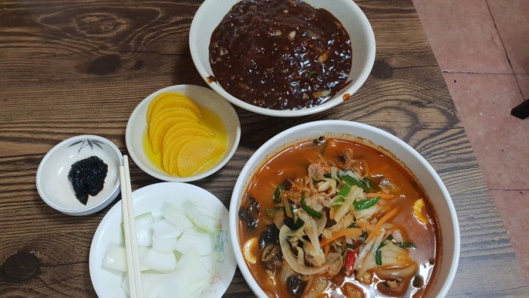  평택 개화식당 매운짜장면-유니짜장면
