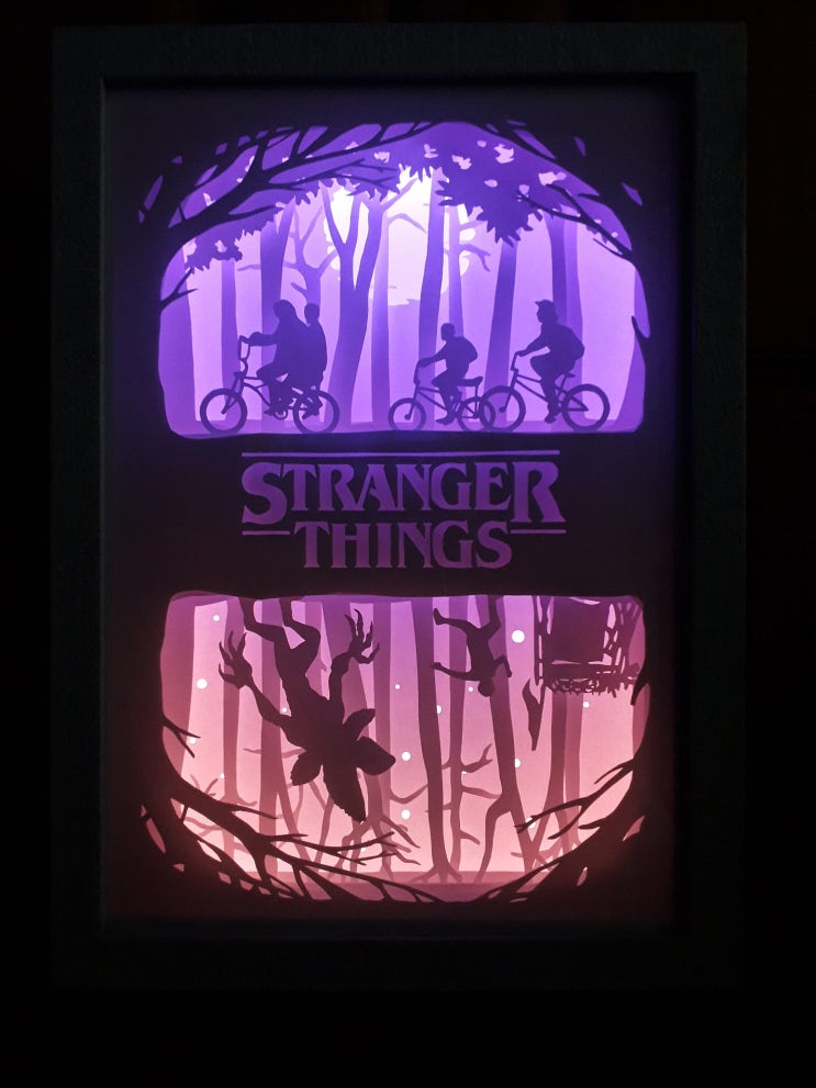 Stranger Things 페이퍼 커팅 라이트 박스 추가 제작