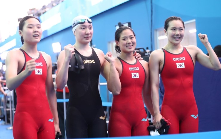 [광주세계수영선수권] 연세대 출신 정유인, 여자 계영 400m 한국신기록