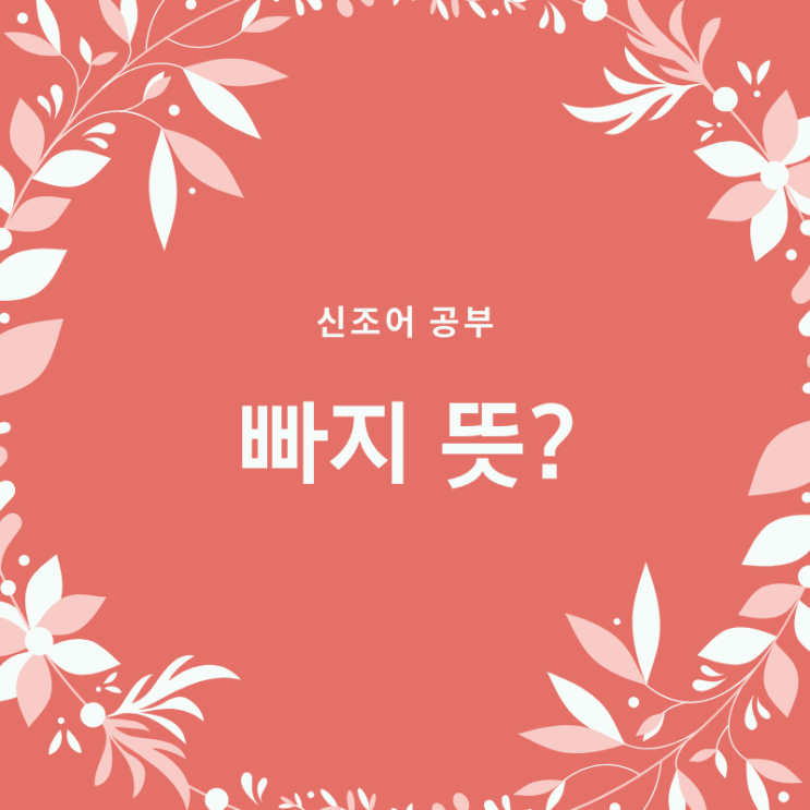  빠지뜻 유래 간단하네요~