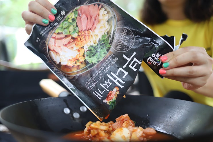  캠핑음식으로 딱, 부대찌개 추천 팡돌 부대찌개 황금레시피