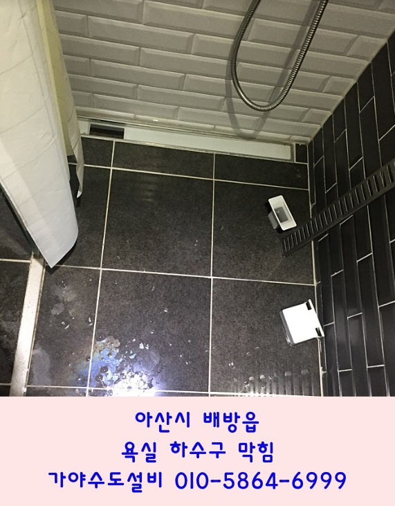  아산 배방 장재리 오피스텔 욕실하수구막힘 욕실 샤워부스 하수구 물이 안내려가요 물이 차올라요 아산하수구뚫어주세요
