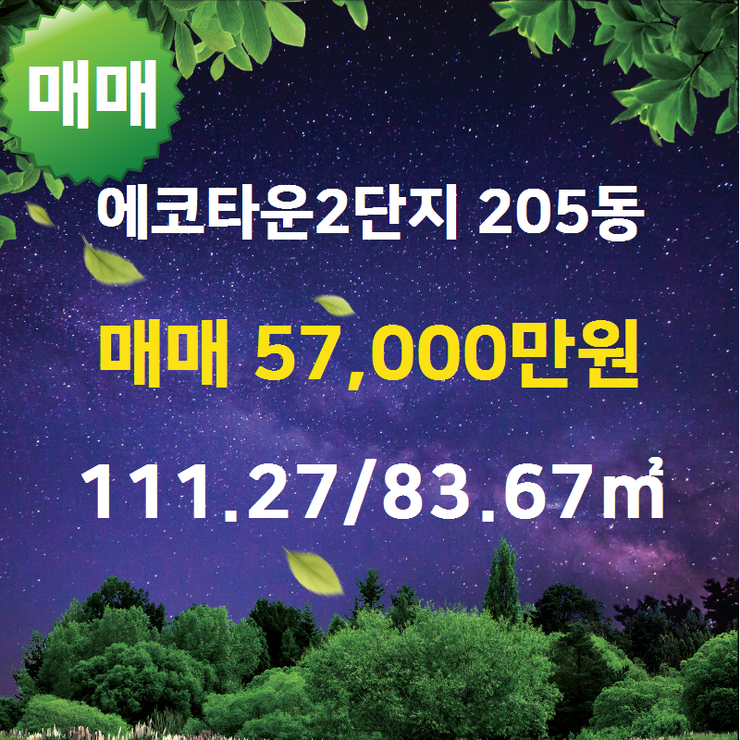 [하남시에코타운 아파트] 신장동 에코타운2단지 205동 매매 57,000만원 111.27/83.67 [에코드림공인중개사 ] 하남시에코타운아파트,하남시아파트전문,하남시주택,상가전문