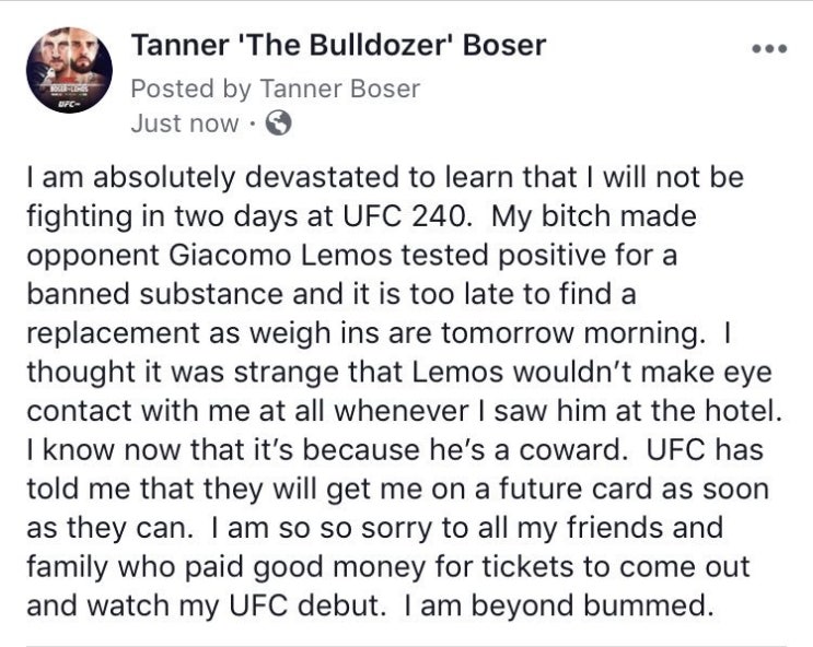 앤젤스파이팅 챔피언 출신 쟈코모 레모스 UFC 데뷔전 약물 적발? 앤젤스파이팅 챔피언 출신 쟈코모 레모스 UFC 데뷔전 약물 적발?